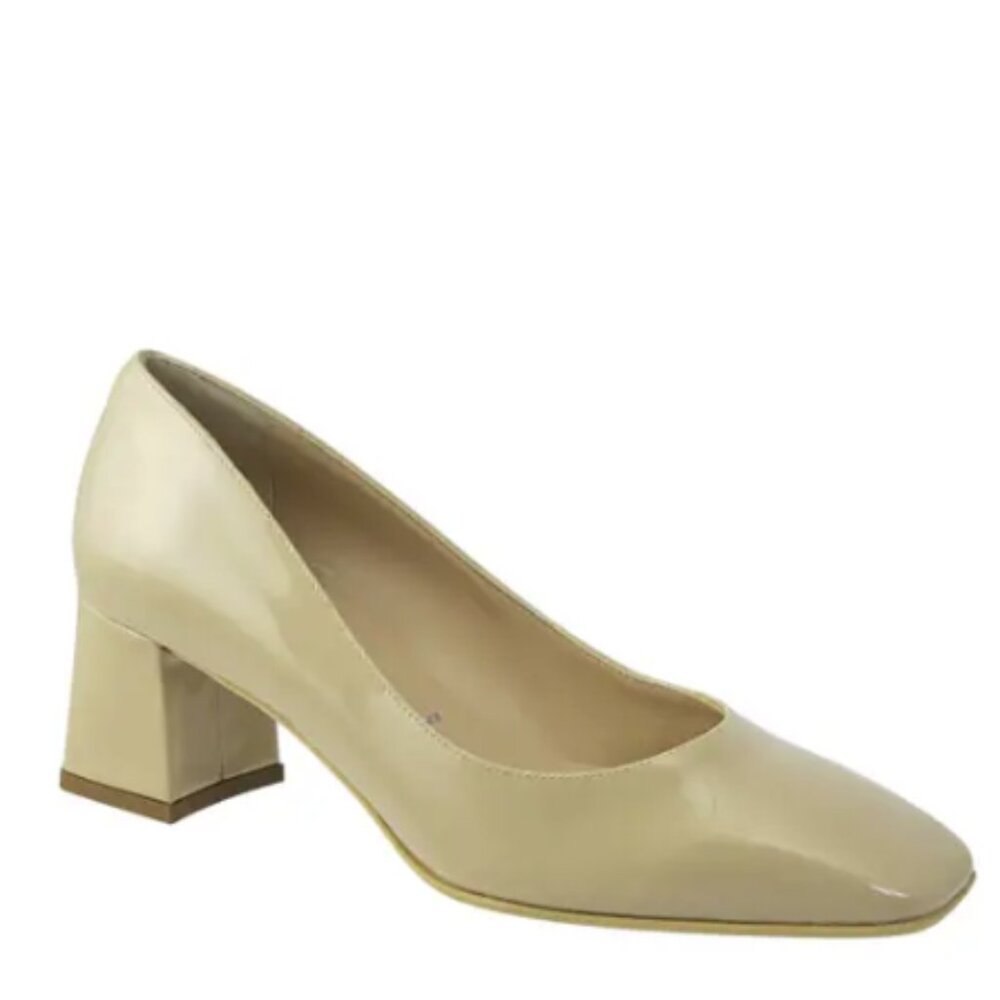 Ron White Lizbeth Square Toe Block Heel Nude Women Pump Eu 38.5 Italy New $575
